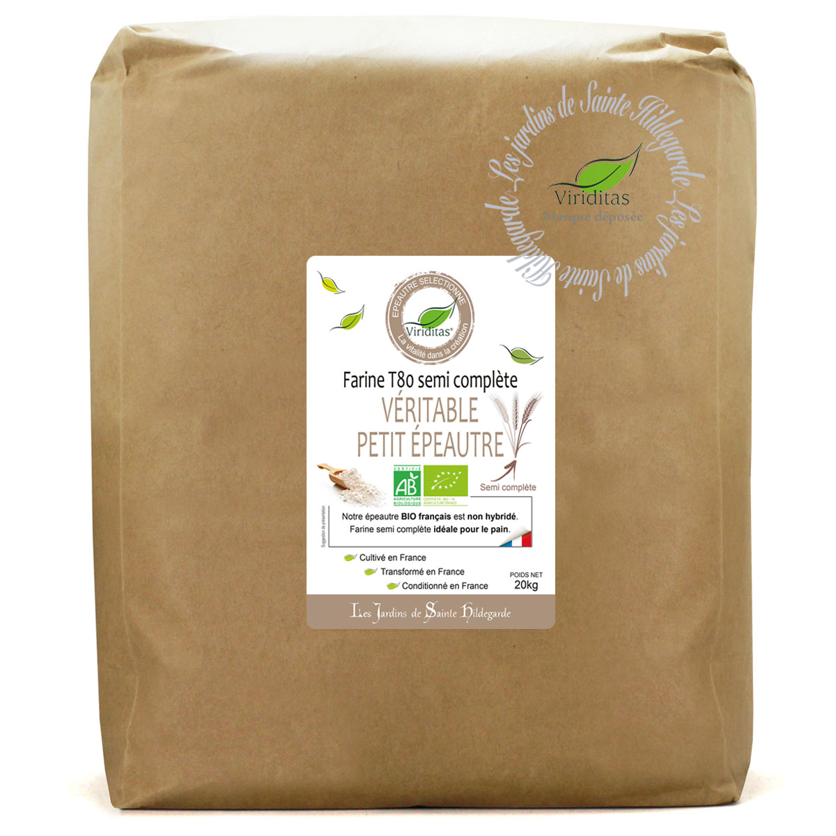 FARINE T80 PE BIO NON CROISE 20KG*