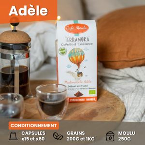 Terramoka « Adèle » – Café Bio en Capsule, Grain & Moulu