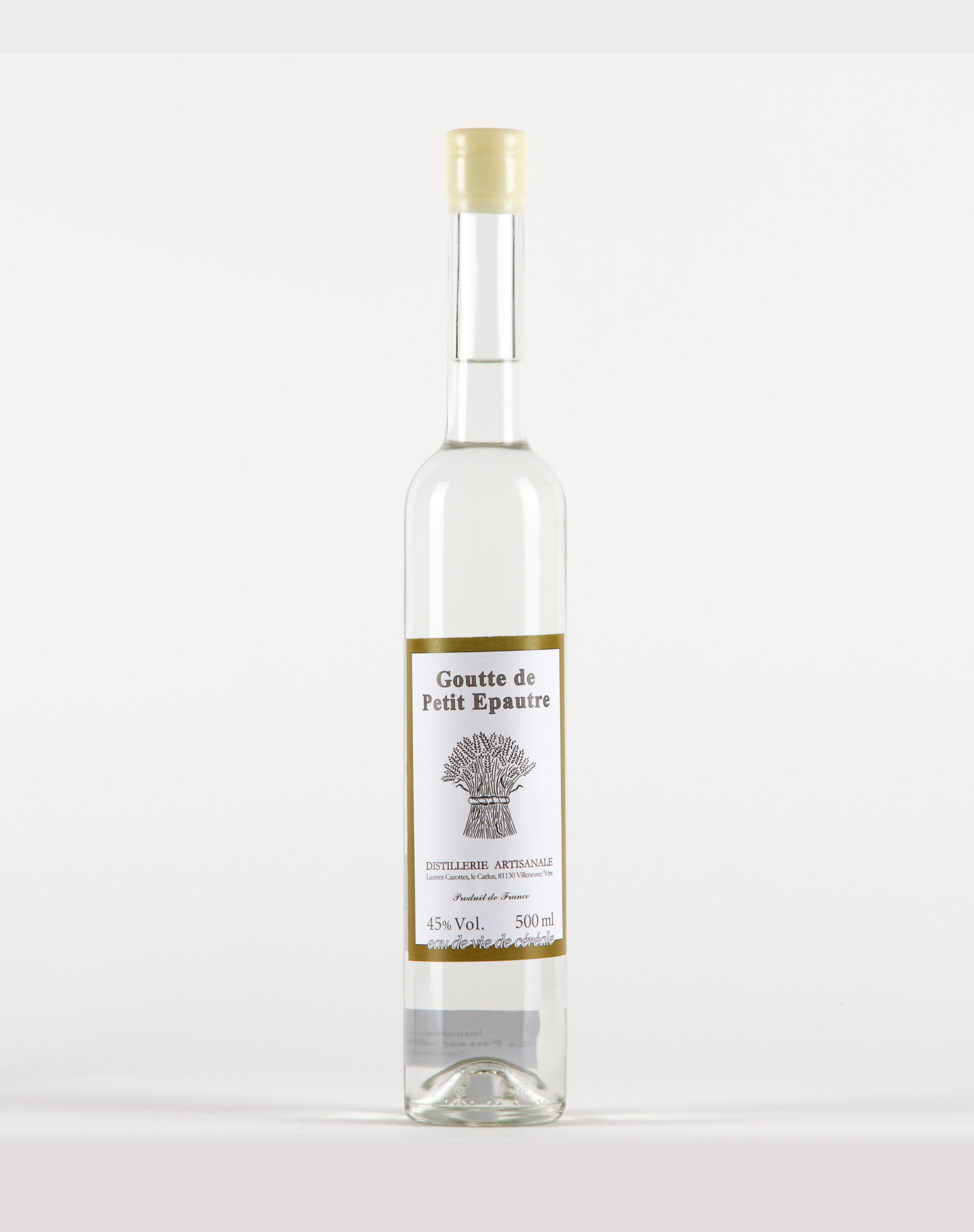 Goutte de Petit épautre Eau de vie de grain, Distillerie Laurent Cazottes