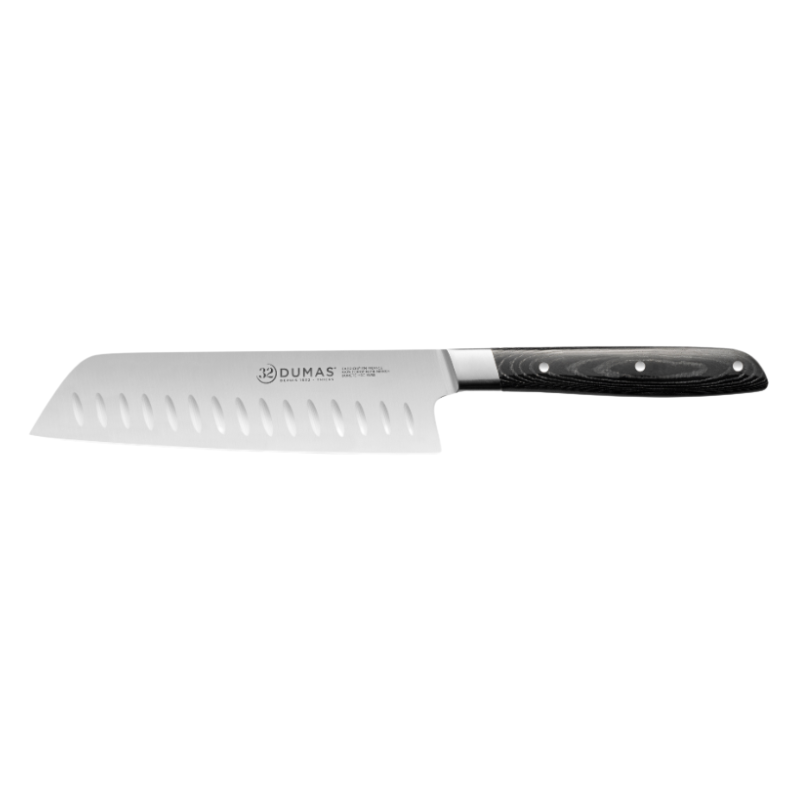 Couteau Santoku 18 cm Micarta Noir Signature – 32 Dumas®