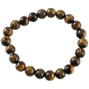 Bracelet perles rondes œil de tigre 8mm