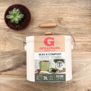 Seau à compost ovale beige – 3L