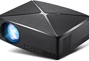 LZHYA Vidéoprojecteurs, Portable Multimédia Home Cinéma Retroprojecteur, Full Projecteur Home Cinéma Compatible, 1280 * 720Dpi, Wi-FI, 40~120 Pouces, Installez L’application
