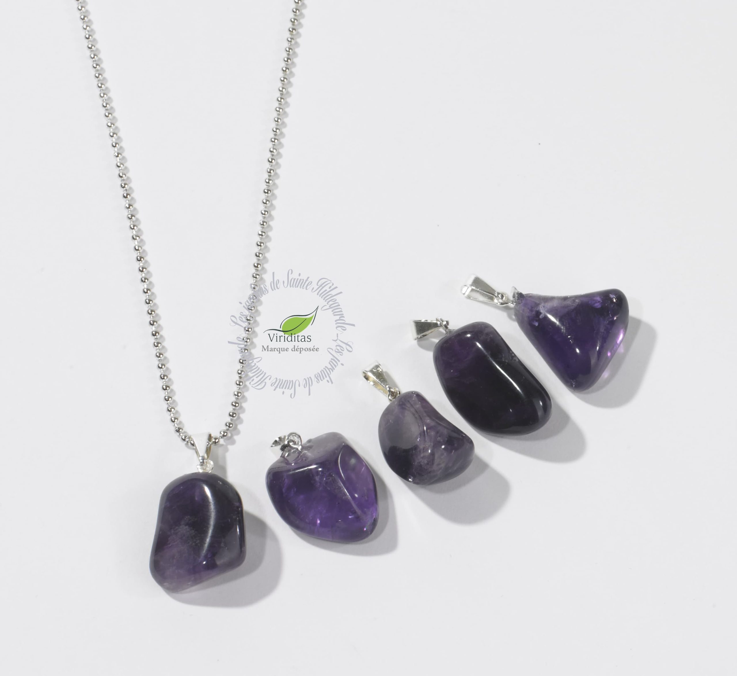 AMETHYSTE PENDENTIF PIERRE ROULEE