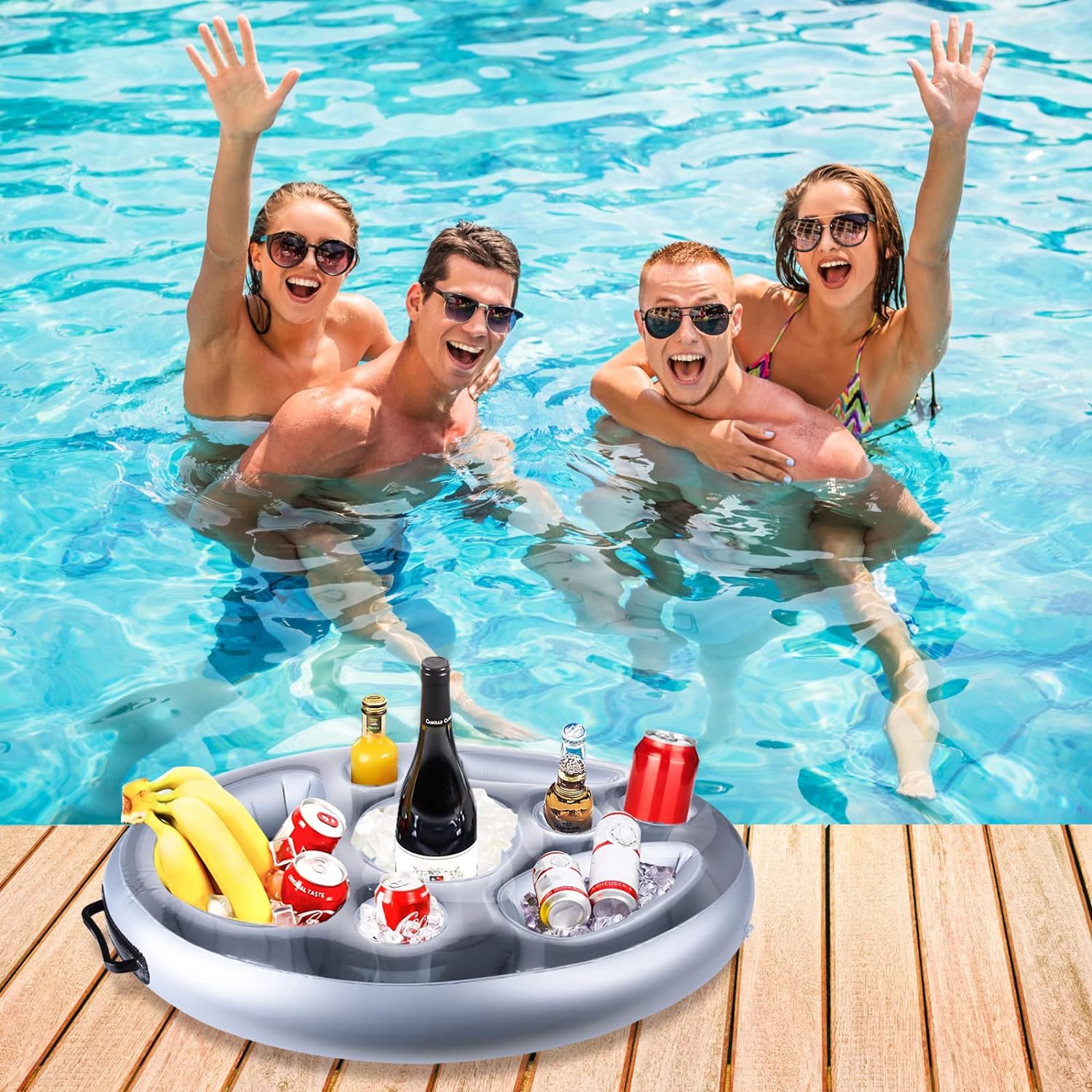 Bar de piscine Ulikey, porte-boissons et collations 2 en 1 – Image 6