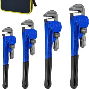 Jeu de clés à tube réglables robustes traitées thermiquement 8″, 10″, 12″, 14″