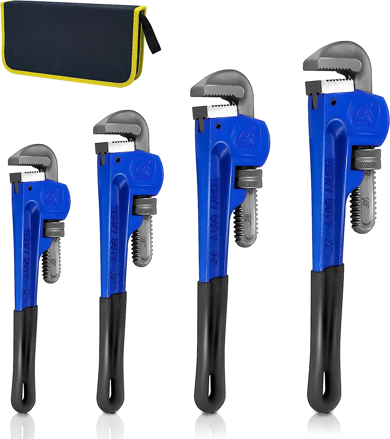 Jeu de clés à tube réglables robustes traitées thermiquement 8″, 10″, 12″, 14″