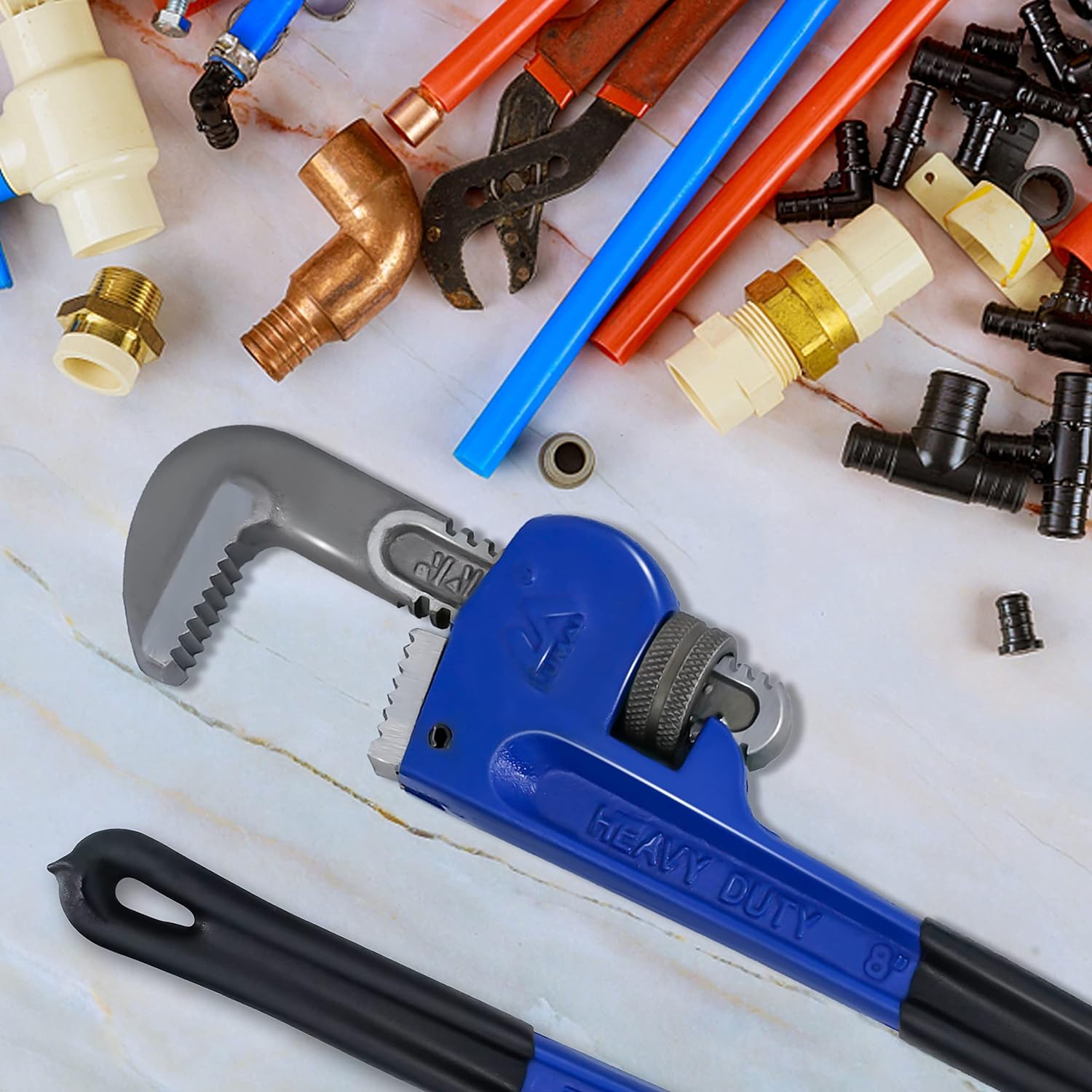 Jeu de clés à tube réglables robustes traitées thermiquement 8″, 10″, 12″, 14″ – Image 8