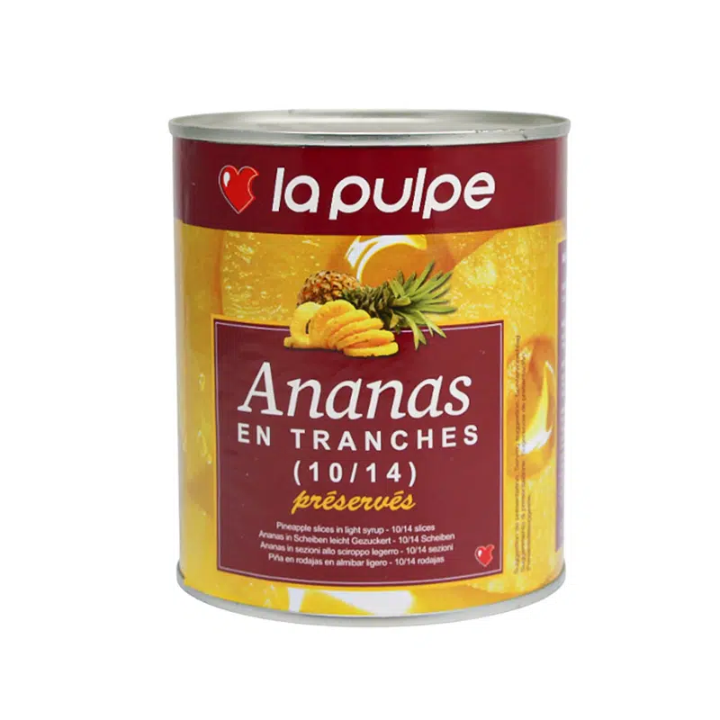 Boîte 4/4 de tranches entières d’ananas préservés