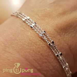 Bracelet 3 brins en argent 925 rhodié « Petits Cubes » de CANYON