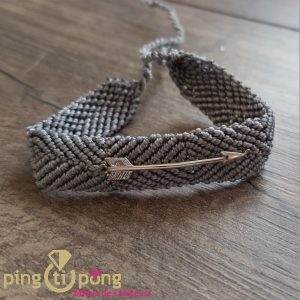 Bracelet brésilien flèche argent homme et femme gris souris – L’AVARE bijoux