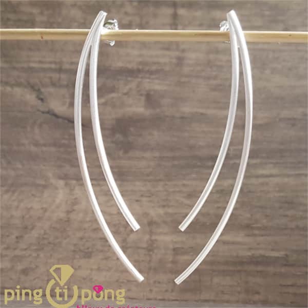 Boucles en argent massif brossé Kelim Design – Image 2