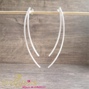 Boucles en argent massif brossé Kelim Design
