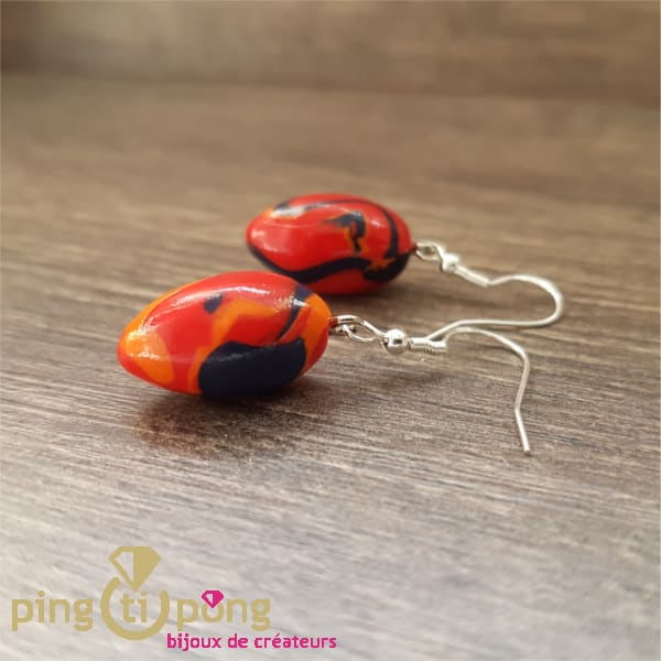 Boucles d’oreilles « Olives » multicolores vernies de 50 oneShot – Image 2