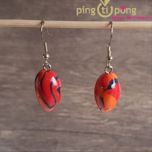 Boucles d’oreilles « Olives » multicolores vernies de 50 oneShot
