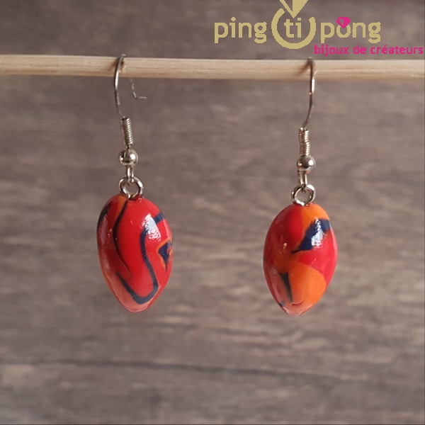 Boucles d’oreilles « Olives » multicolores vernies de 50 oneShot