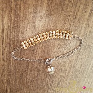 Bracelet en argent massif 925 et strass doré en Swarovski®de Spark
