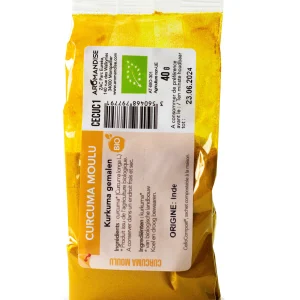 Curcuma moulu sachet zéro plastique