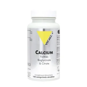 Calcium Formes Bisglycinate et Citrate 100 comprimés