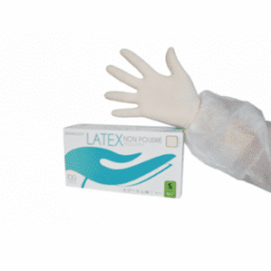 100 gants d&rsquo;examen latex non poudré médium 8/9