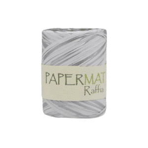 Pelote raffia blanc / argent 100m x 10mm