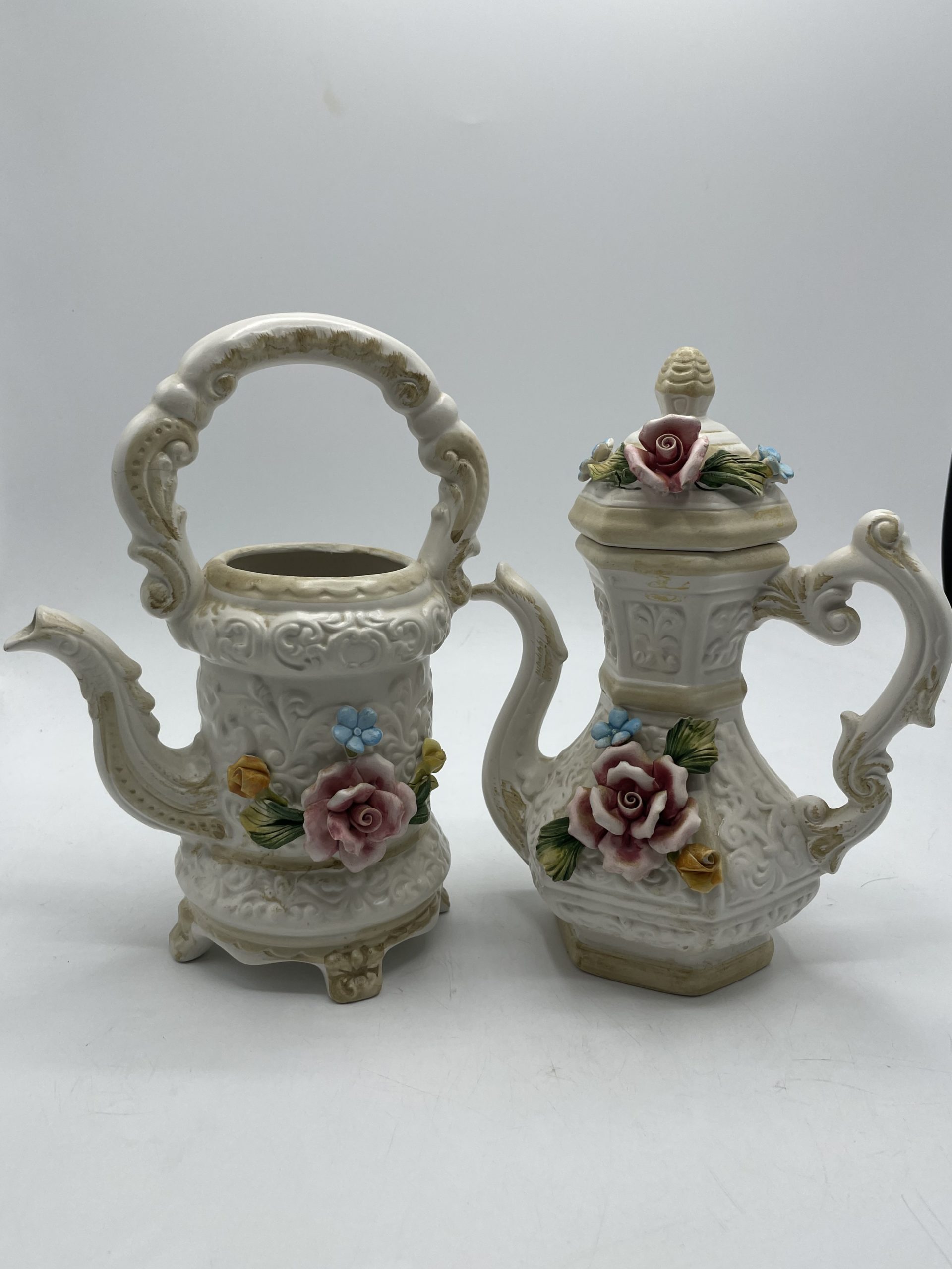 Duo théière et cafetière porcelaine Capodimonte – Image 2
