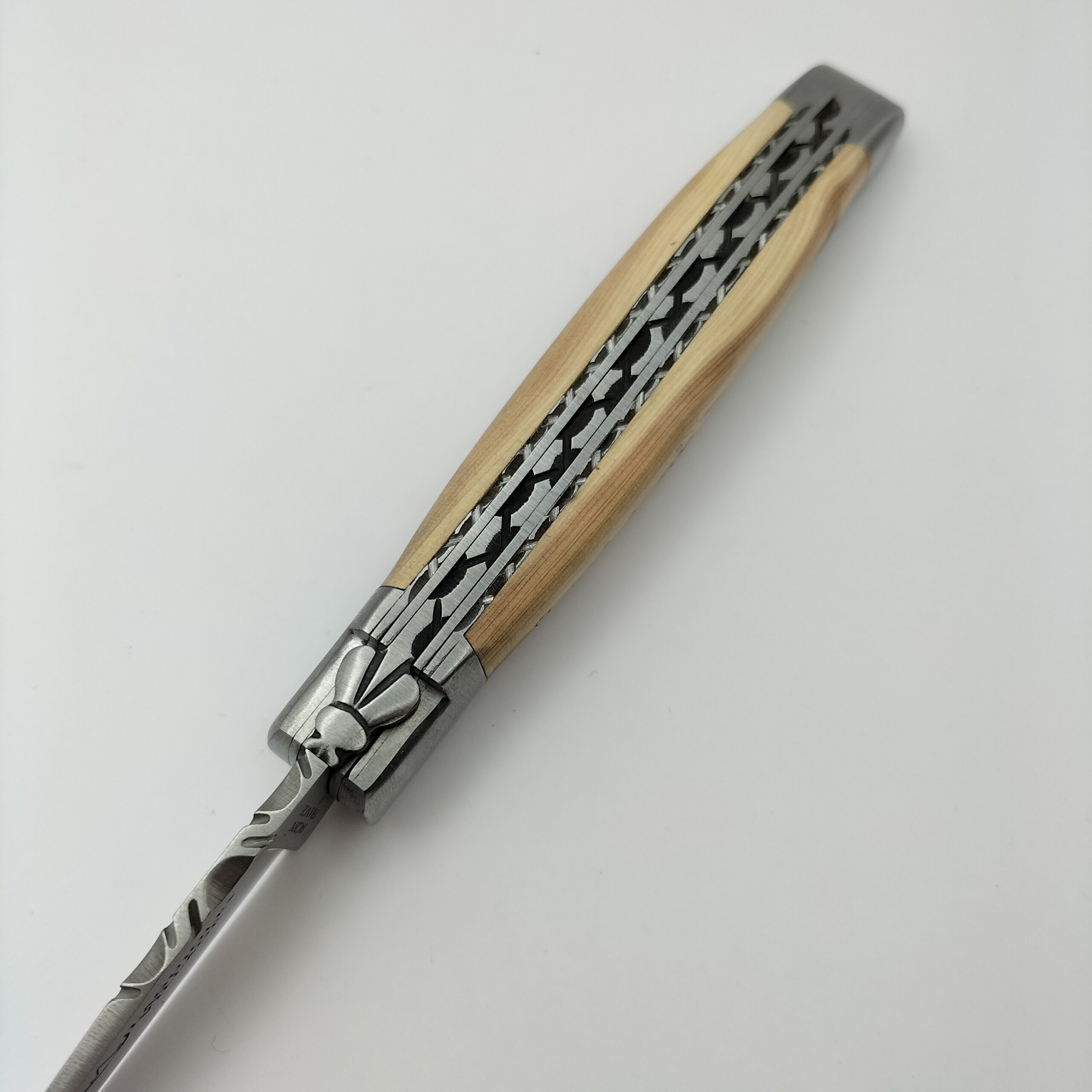 Couteau Pliant Laguiole Village 12 cm Double platines 2 Mitres Genévrier – Image 3