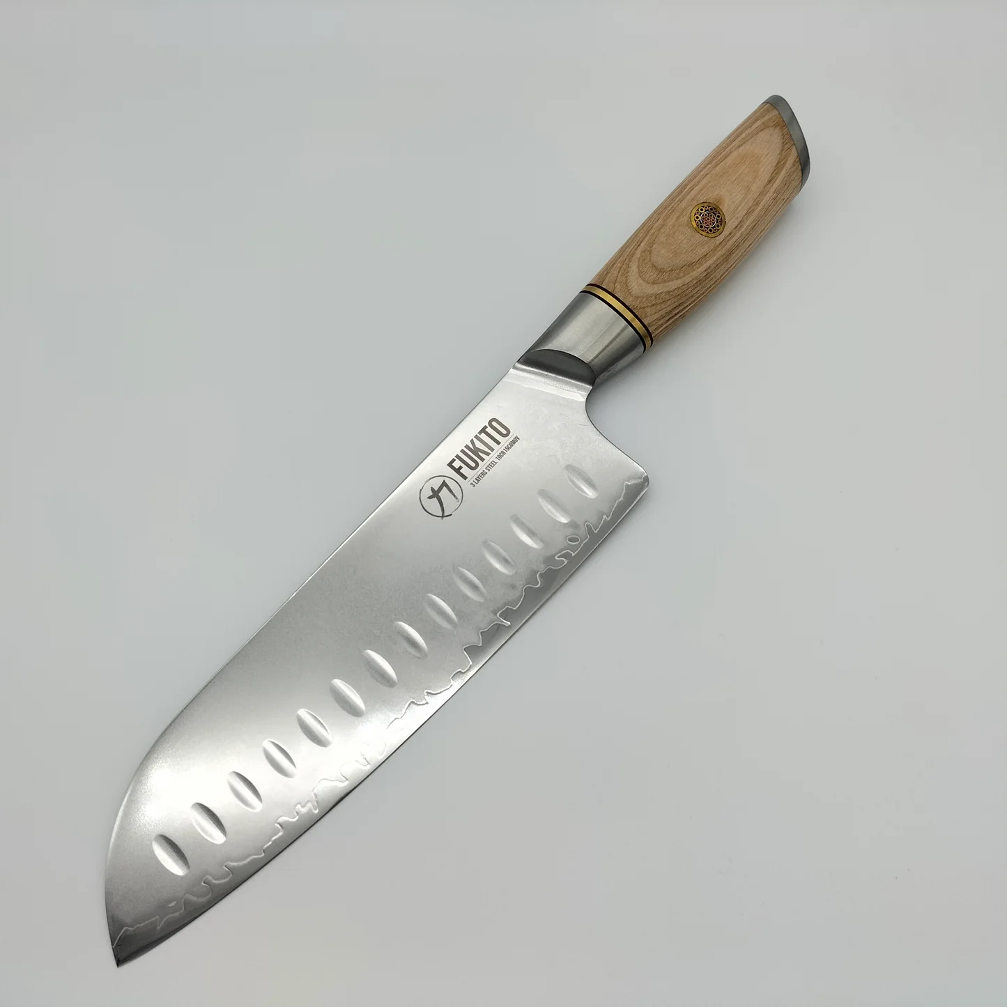 Couteau de cuisine Santoku Fukito San Mai 180mm