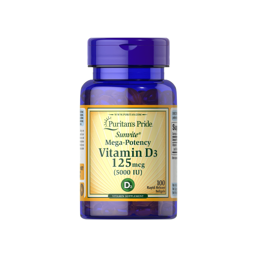 VITAMINE D3 5000 IU – (100 Softgels) Puritan’s Pride