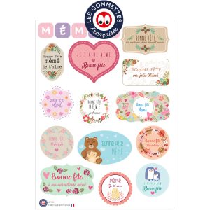 18 gommettes Bonne Fête Mémé