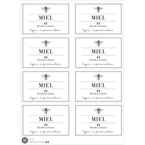 8 stickers Bocaux Miel à personnaliser