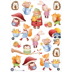 18 gommettes petits animaux d’automne
