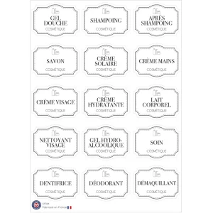 15 stickers vintage produits cosmétique