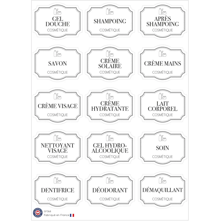 15 stickers vintage produits cosmétique