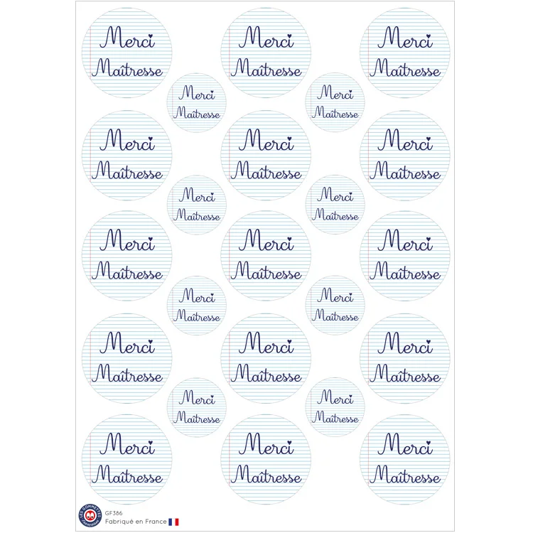 23 gommettes Merci Maitresse