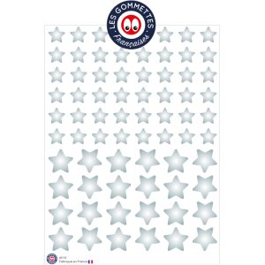 72 gommettes étoiles grises