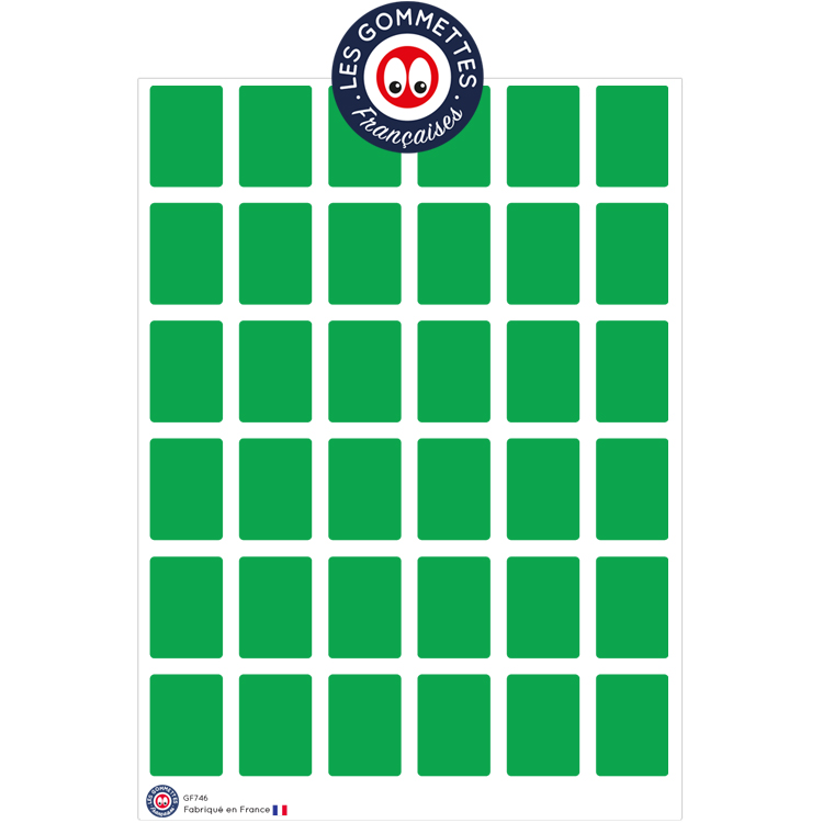 36 gommettes rectangles vert