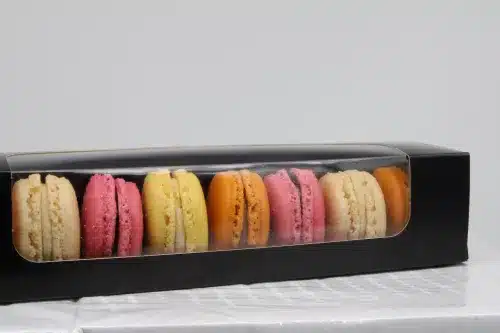 Boite macaron noire pour 8 macarons en carton – Image 2