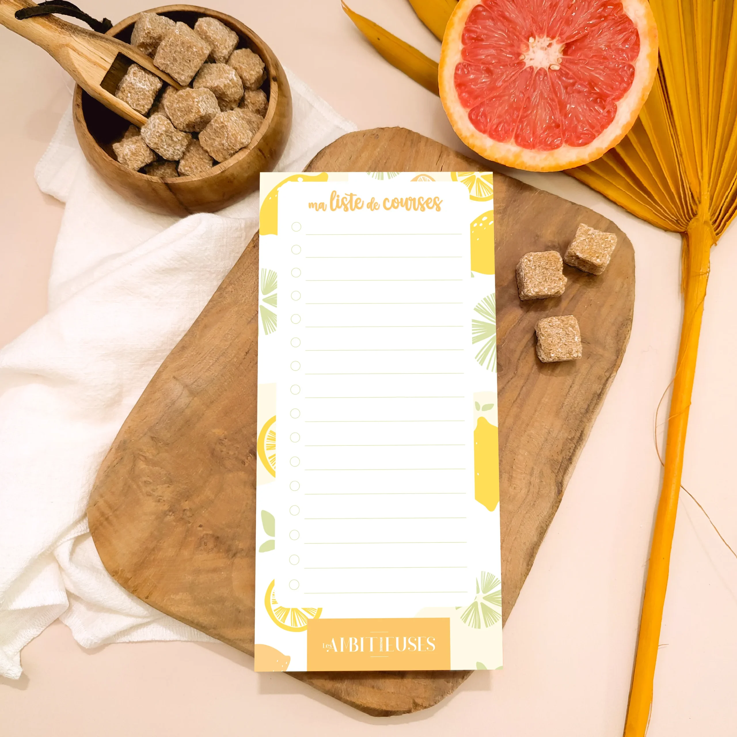 Liste de courses bloc – Vitamines citron