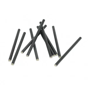 Paille cocktail en papier noire 120 mm Ø 6 mm par 100