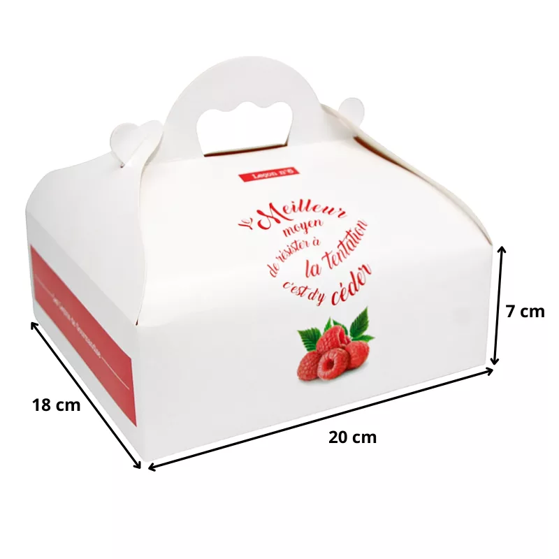 Caissette pâtissière modèle ‘Leçon’ à poignée 20 x 18 x 7 cm par 50 – Image 2