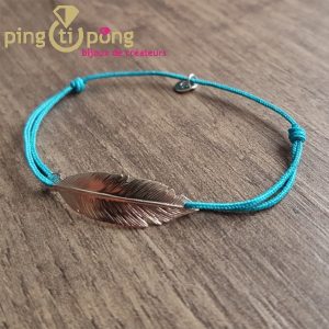 Bijoux plume bleu – Bracelet argent femme – L&rsquo;AVARE bijoux
