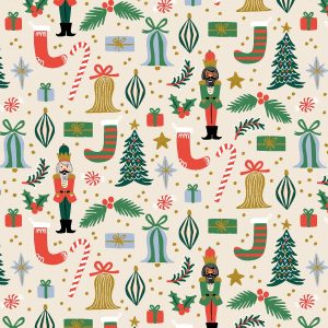 Tissu Rifle Paper Co Holiday Classics Multi de Noël