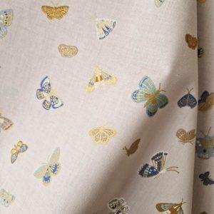 Tissu Rifle Paper Co English Rose Papillons Craie
