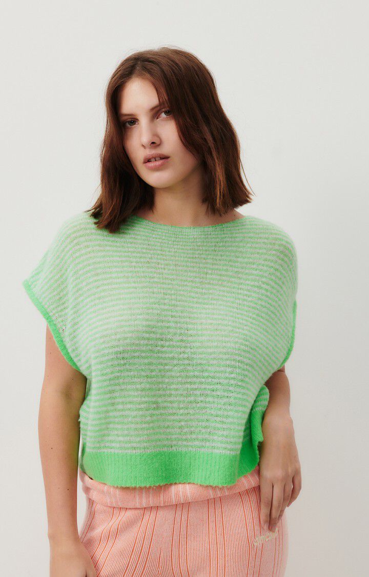 Pull Sans Manches Zakday Rayures Vert – Image 3