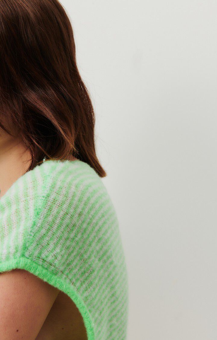Pull Sans Manches Zakday Rayures Vert – Image 5