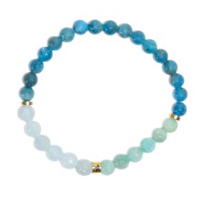 Bracelet chakra de la gorge perles rondes 6mm