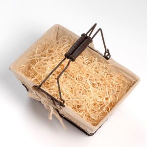 Corbeille en métal avec anses – vide – rectangulaire