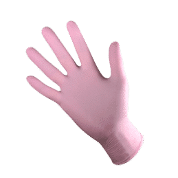 100 gants nitriles non poudré rose médium 7/8