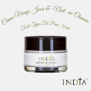 INDIA – Crème Visage Jour & Nuit au Chanvre – tout type de peaux – 50ml DDM: 02.28